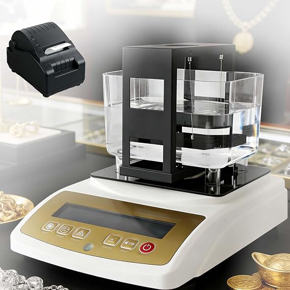 Gold Purity Tester Machine, Electronic Gold Test-er, Analyser Meter Digital Electronic For Palladium & Platinum Accurate Density Meter & Purity Density Tes-ter(W/Printer,XF3203K)