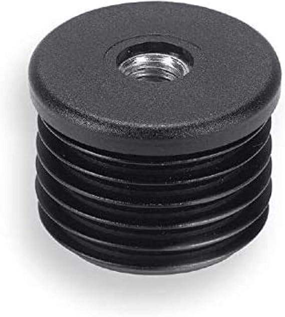 2 Threaded Bushings Plastic Black with Galvanised Steel Nut for Round Pipes