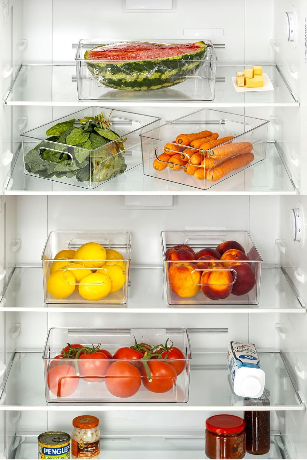 Deconox Unbreakable Ultra Durable Refrigerator Organizer Box Transparent - 28x19x9cm