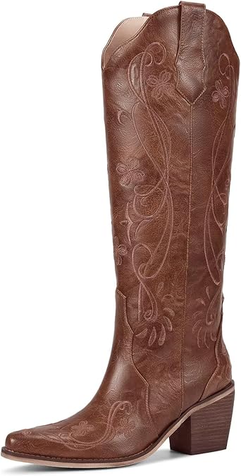 wetkiss Knee High Cowboy Boots for Women, Stable and Comfortable