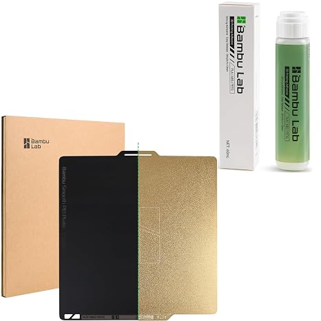 Bamboo Original Dual-Sided Textured/Smooth PEI Build Plate 257x257mm for Bambu Lab X1C/X1/X1E/ P1P/P1S/A1 3D Printer+3D Printer Adhesive Glue 60ML for Hot Bed