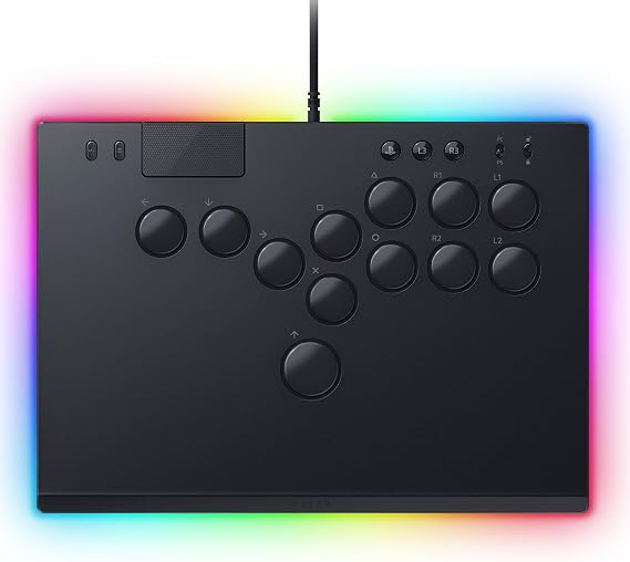 Razer Kitsune - Optical all-button arcade controller for PS5 and PC (4-precision motion key layout, straight linear optical switches, slim, portable body) Black