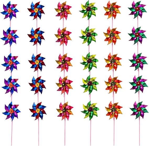 35Pcs Windmills for Garden, DIY Windmill, Bird Scarers for Gardens, Garden Windmills Outdoor Decoration Set, Pinwheel Collection for Outdoor Parties, Lawns, Fruits