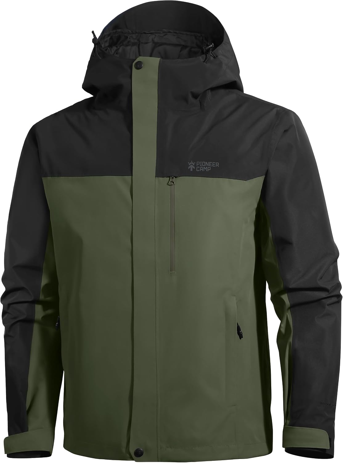 Pioneer Camp Rain Jacket Men Waterproof Breathable Outdoor Jackets Men Raincoats with Taped Seams Hooded, Windbreaker Jacket 4 Zipper Pockets