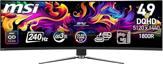 MSI MPG 491CQPX QD-OLED Curved Gaming Monitor 49" DQHD