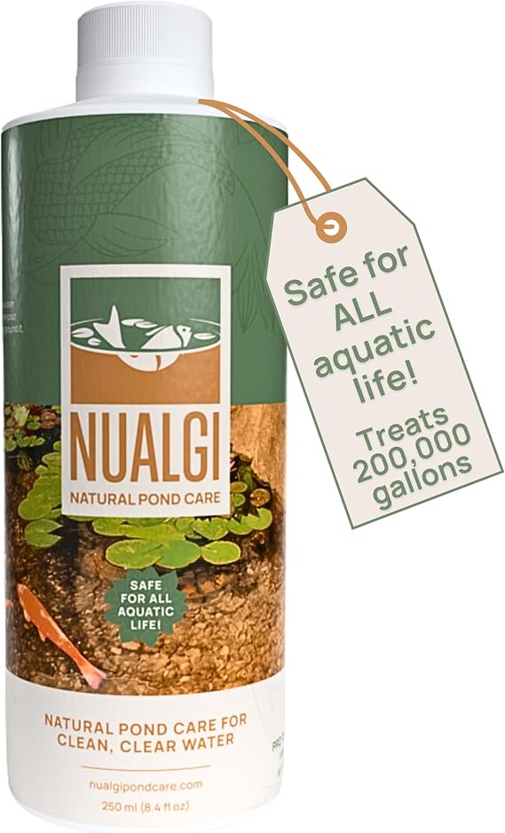 Treats 250,000 Gallons: Natural Pond Cleaner & Water Clarifier | Eco-Friendly Choice for Koi Fish Ponds | 100% Safe for All Aquatic Life | 250ml