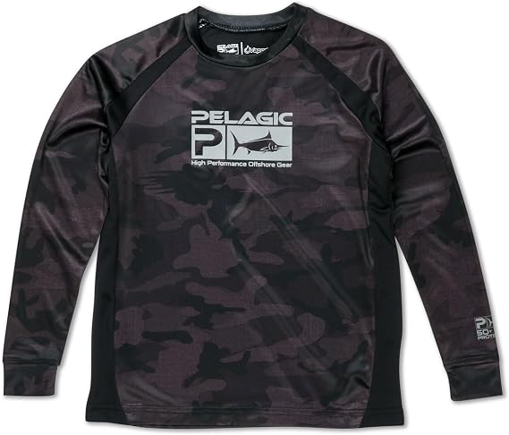 PELAGIC Youth Vaportek Fishing Shirt, Long Sleeve, UPF 50+ Protection, Ventilated and Lightweight