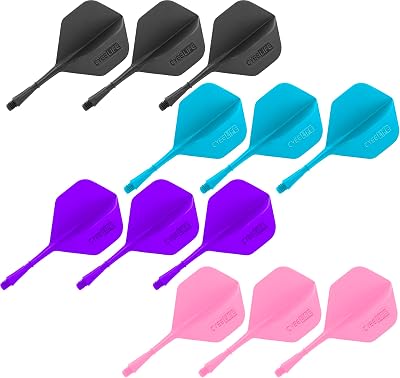 CyeeLife 12pcs Moulded Dart Flights and Shafts 2BA,one Piece Integrated Accessory CF01