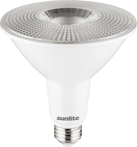 Sunlite 87934 LED PAR38 Long Neck Spotlight Bulb, 15 Watt (100W Halogen EQ), 1200 Lm, 40 Flood Beam, Medium E26 Base, 90 CRI, Dimmable, Title-20/24/CEC Compliant, UL Listed, 2700K Soft White, 1 Count