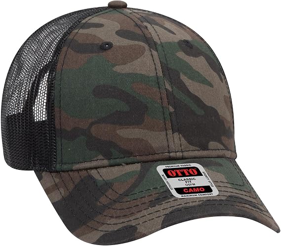 OTTO Cap Camouflage 6 Panel Low Profile Mesh Back Trucker Hat | Bulk Packs