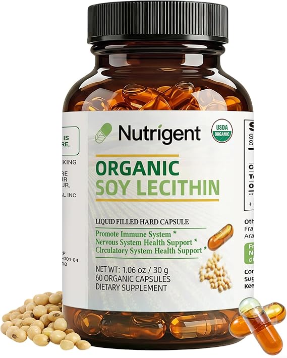 USDA Organic Soy Lecithin Capsules for Brain & Liver Support