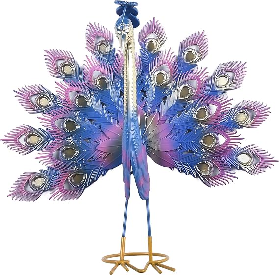 ReachMall Standing Metal Peacock Statues, Garden Decoration for SCULPTURE Ornament DIY Peacock Art Crafts Statue Ornament Decorations For Yart Art Porch Patio Lawn