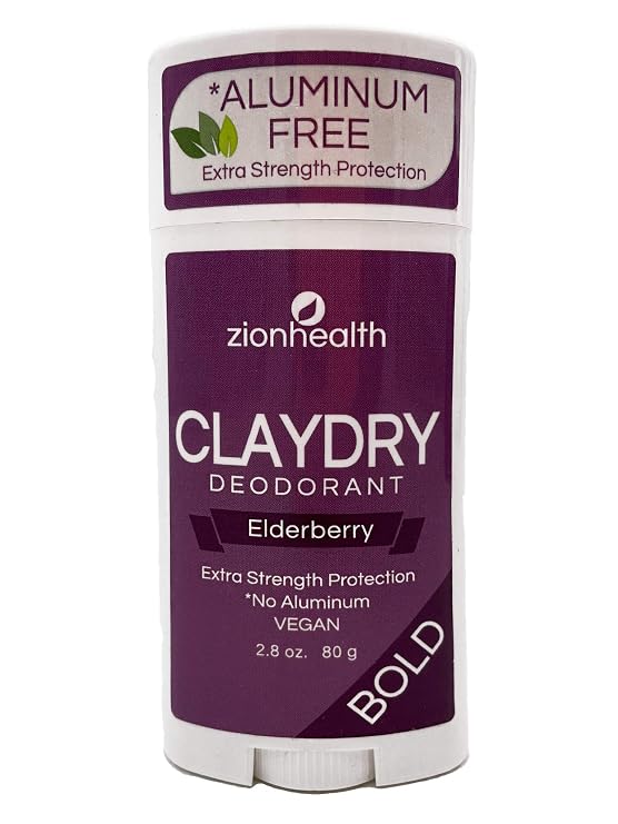Zion Health Bold, ClayDry Deodorant, Elderberry, 2.8 oz (80 g)