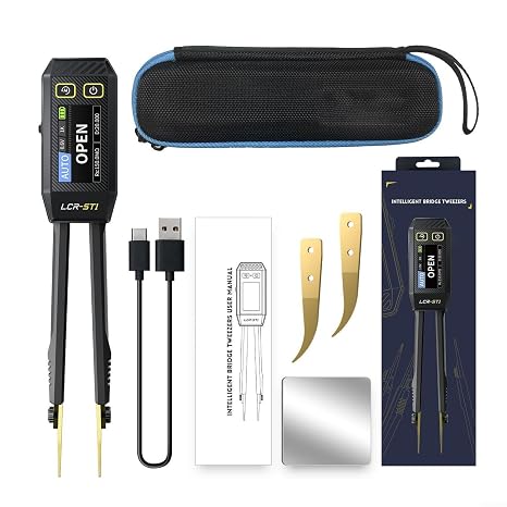 LCR-ST1 Digital Bridge Meter, High for MINI Smart SMD-Tester, LCR Meter Tweezer, Intelligent Tweezer Capacitance Inductance Continuity Diode Tester