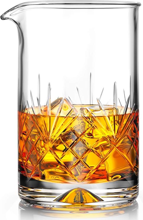 MOFADO. Crystal Cocktail Mixing Glass - Premium 24oz 710ml - Solid & Thick Bottom Cocktail Shaker Professional Quality Bartender Tool for Stirring Cocktail & Drinks - Gift Ideas for Christmas Birthday