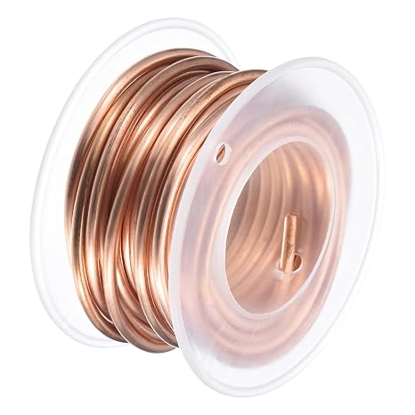sourcing map Soft Copper Wire (10 Gauge, 11.5 FT), 99.9% Pure Bare Copper Wire 2.5mm Solid Craft Wire for DIY Crafting Gardening Decoration (3.5Meter)