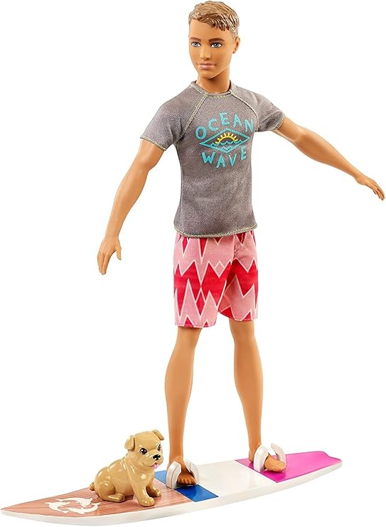 Barbie Dolphin Magic Ken Fashion Doll & Accessories Set, Includes Toy Surfboard & Puppy, Inspired by The Movie