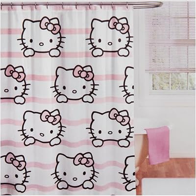 Hobby Lobby Kids Bathroom Shower Curtains, 70 x 72 inches, Bathroom Decor Pink Hello Kitty