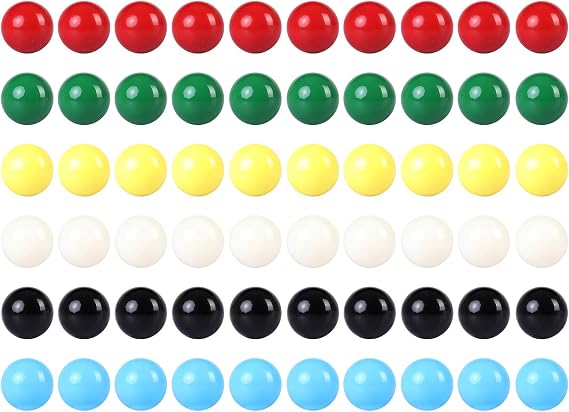 Game Replacement Marbles Balls,60pcs 9/16inch Acrylic Balls for Chinese Checkers,Aggravation Game,Marble Run,Marble Games(6 Colors)