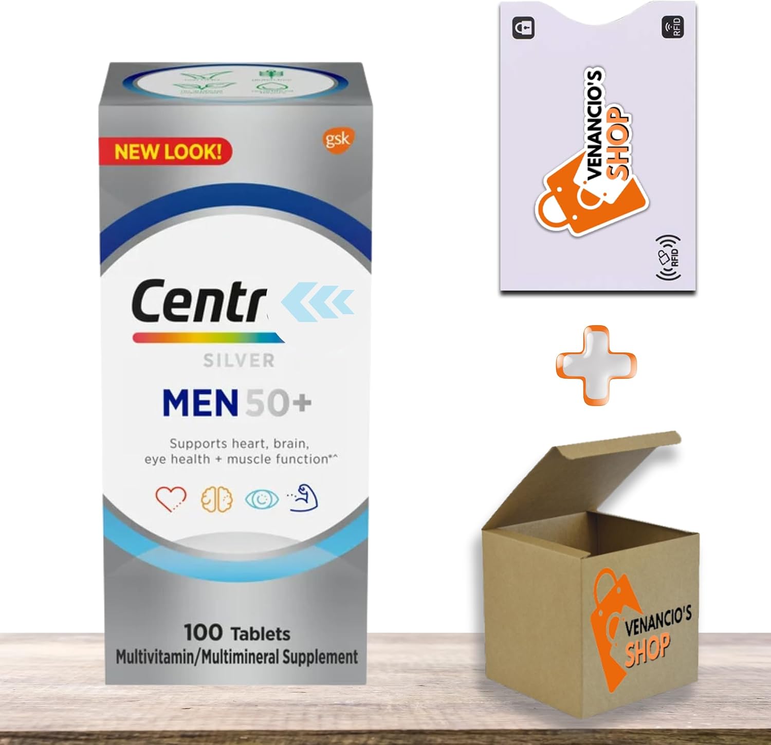 VENANCIOS SHOP Silver Men Multivitamin for Mens 50 Plus Multivitamin Supplement with Vitamin D3, B Vitamins, 100 Tablets Pack of 1