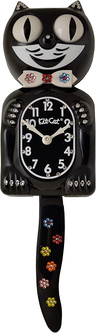 Kit Cat Klock Flower Sparkle Crystals Jeweled Clock