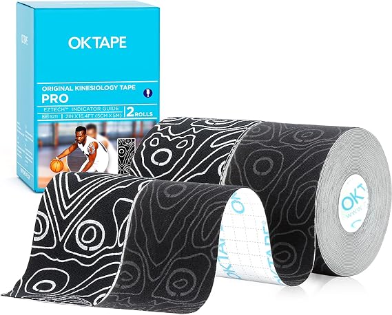 OK TAPE Kinesiology Tape PRO Uncut Latex Free Tape 2in x 16.4ft 2Rolls