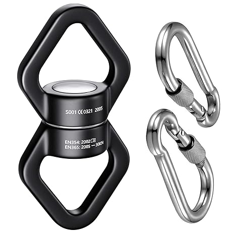 Trobing Swing Swivel, 30KN Rotational Safety Device, 360 Rotator with Hanging Accessory for Aerial Yoga, Hanging Hammock, Web Tree Swing, Swing Spinner and Rock Climbing, Indoor and Outdoor