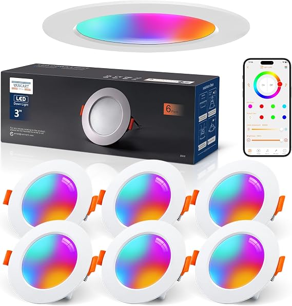 Smart LED Downlights for Ceiling, Compatible with Alexa, Bluetooth [Energy Class E]