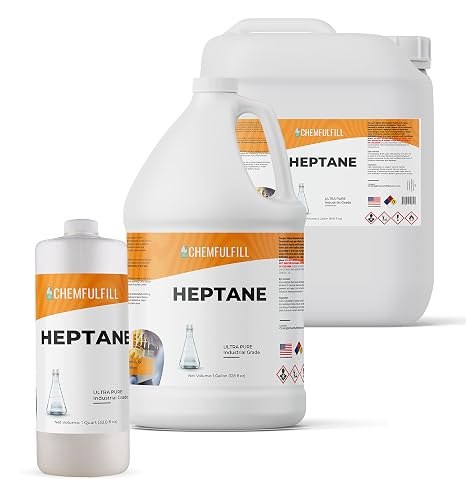 Chemfulfill Heptane - High Purity Heptane Solvent (Pint (16 fl oz))