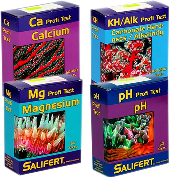 Salifert Test Kit Set Kh, Magnesium, Calcium, Ph Marine Reef Saltwater Coral Aquarium Fish Tank