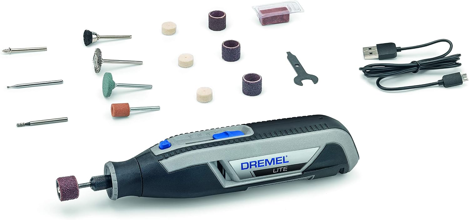 Dremel 7760 Lite Battery Powered Multi-Purpose Hand Motor with 15 Accessories