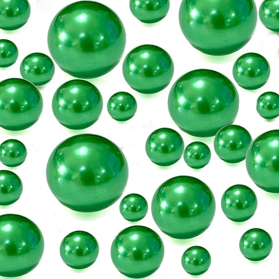 120PCS Green Floating Beads for Centerpieces Vase Filler No Hole Pearls