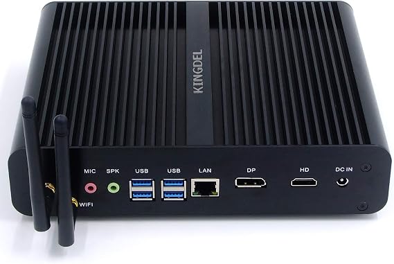 KINGDEL NC860 Powerful Mini PC, Fanless Home Computer, i7-8550U 8th Gen. 4 Cores CPU, 8GB DDR4 RAM, 128GB NVMe SSD, 4K 4096x2304, HD Port, DP, WF+BT, Full Metal Case