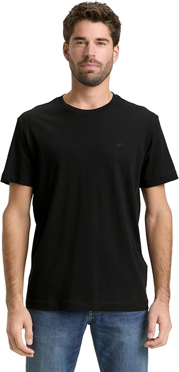 TOM TAILOR Men's Basic T-Shirt with Embroidery
