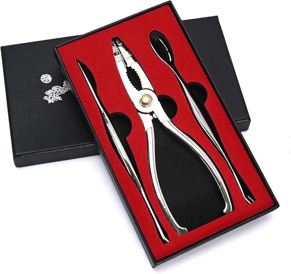 Exquisite 3-Piece Set Seafood Tools, Lobster Crackers and Crab Crackers, Apply to Lobster, Crab, Crab Legs, King Crab Legs and Nut
