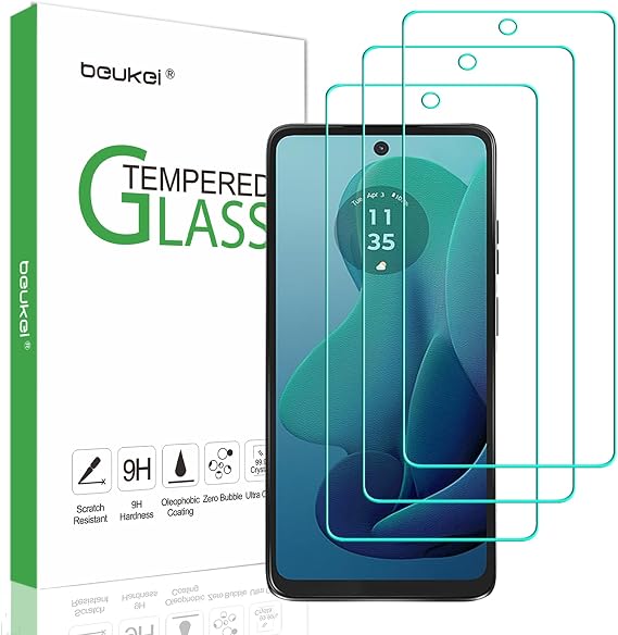 (3 Pack) Designed for Motorola Moto G 5G (2024) Screen Protector Tempered Glass,Touch Sensitive,Case Friendly, 9H Hardness