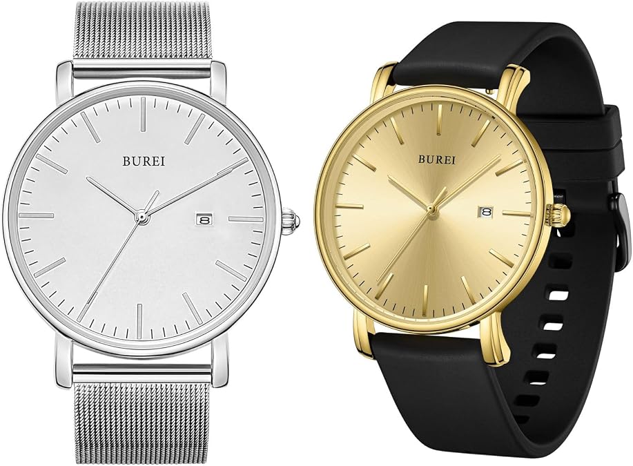 BUREI Two Men Watches Fashion Minimalist Waterproof Watches for Men Women Student