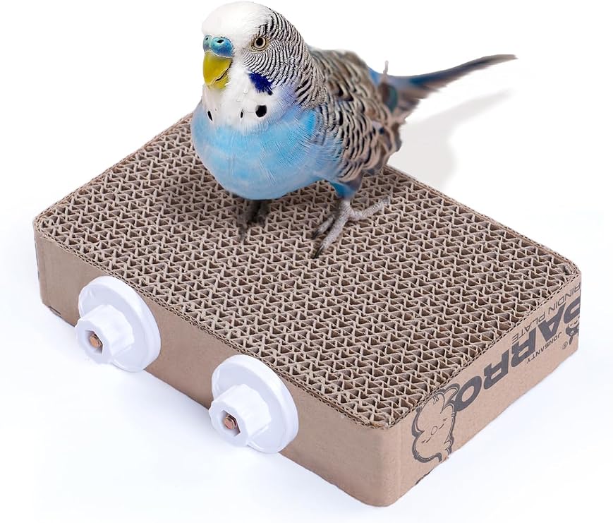 7.3 Inch Paper Bird Toys, Bird Platform, Parrot Toy, Help Birds Clean Beak, Release Stress, Reduce Boredom - Suitable for Budgie, Cockatiel, Lovebird, and Other Small to Medium-Sized Pet Birds