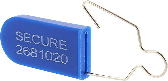 Blue Plastic Padlock Security Seal with Metal Wire - 100 Pack