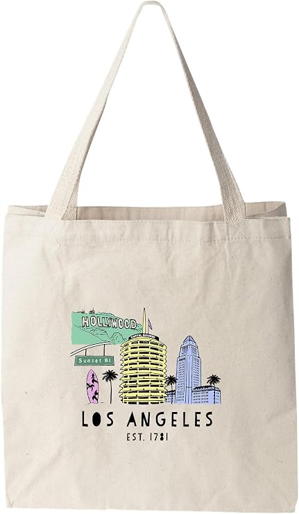 100% Cotton Canvas, Natural Tote Bag, Original Design, Cities