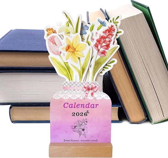 Floral Desk Calendar 2026 Decoration Schedule Planner Decorative