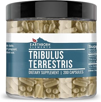 Earthborn Elements Tribulus Terrestris 200 Capsules, Pure & Undiluted, No Additives