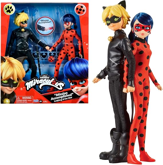 BANDAI - Miraculous Ladybug - Miraculous Ladybug Cat Fashion Dolls 2 Pack