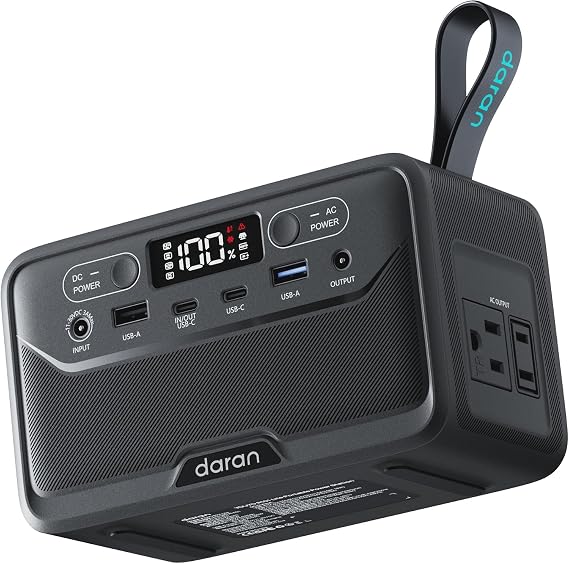 2026 Portable Power Station 89.6Wh LiFePO4 Battery, Solar Power Bank with AC Outlet 100W/110V, USB-C PD Two-Way Fast Charging Small Generator for