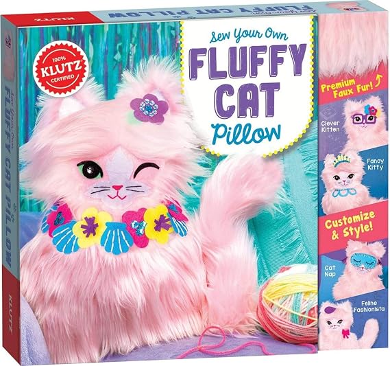 Klutz 856621 Sew Your Own Fluffy Cat Pillow, Brown