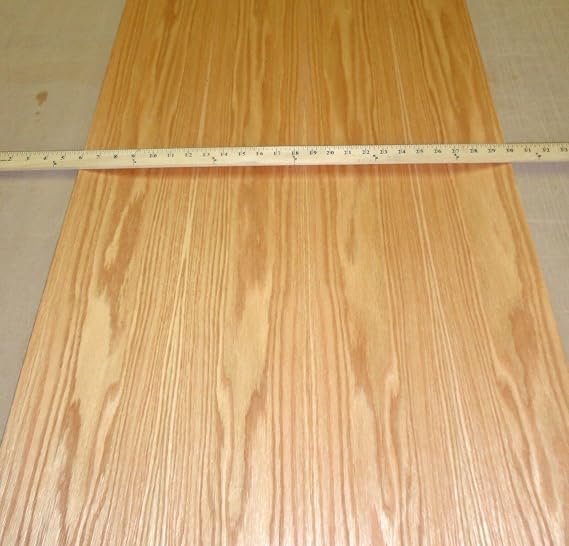 Red Oak Wood Veneer 24" x 96" with Peel and Stick Adhesive PSA Backer A Grade