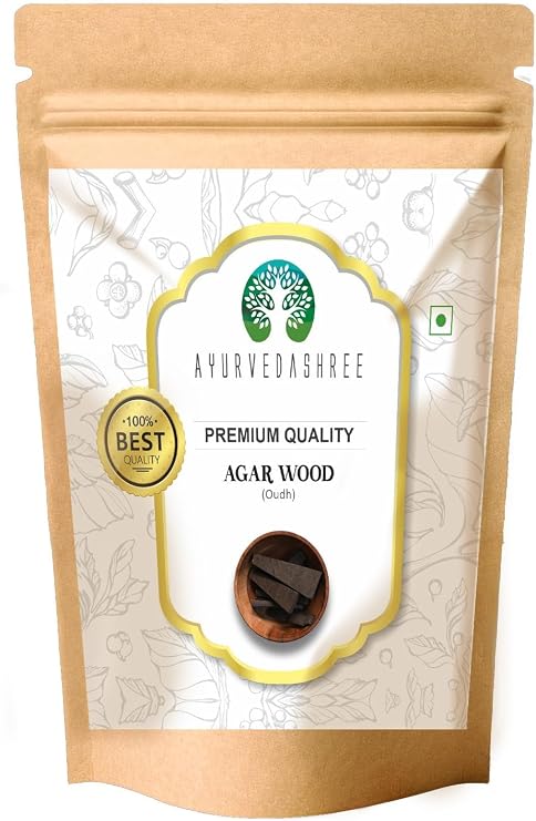 AYURVEDASHREE Agar Wood Black 50gm | (Used in Incense Sticks/Agarbattis/Bakhoor) |