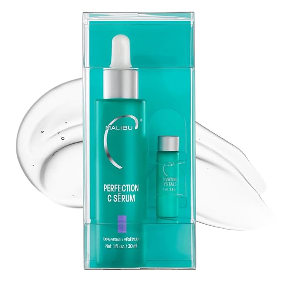 Malibu C Perfection C Face Serum - Vitamin C Serum for Aging, Dry & Normal Skin Types - Made with High-Performance Innovation for Improved Radiance (1 fl oz)