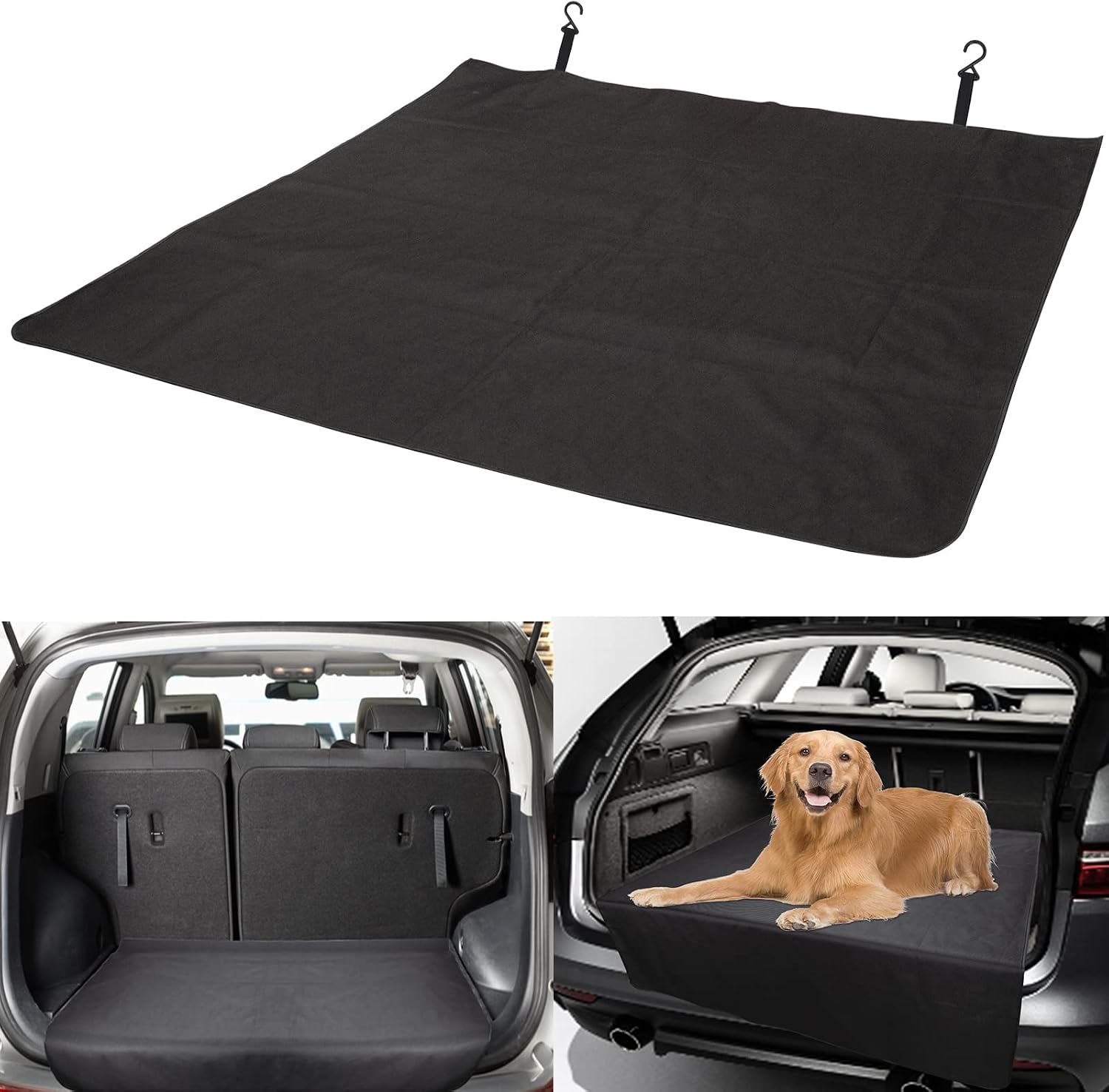 CICMOD Car Boot Liner for Dogs Universal Waterproof Car Boot Cover Protector Fits Cars, Trucks, Hatchback, SUV Black
