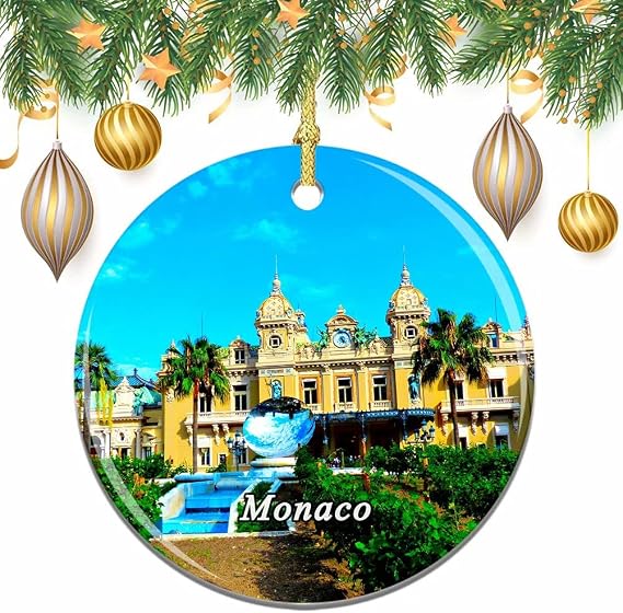 Monaco Monte Carlo Christmas Xmas Tree Ornament Decoration Wedding Hanging Pendant Decor City Travel Souvenir Collection